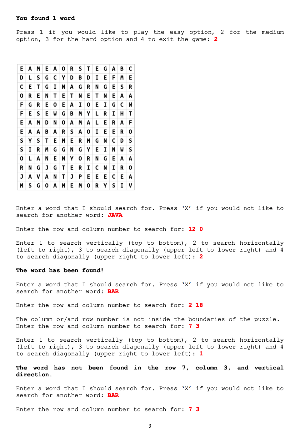 Solved Project 1 Word Search Puzzle OUT Monday October