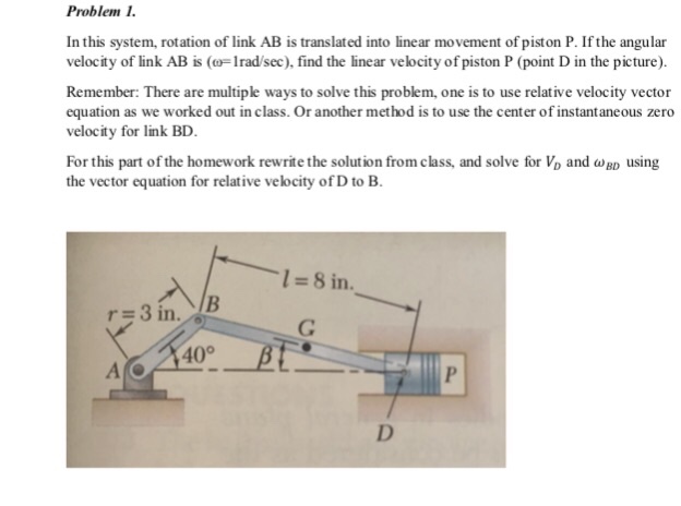 Solved Problem In this system, rotation of link AB is | Chegg.com