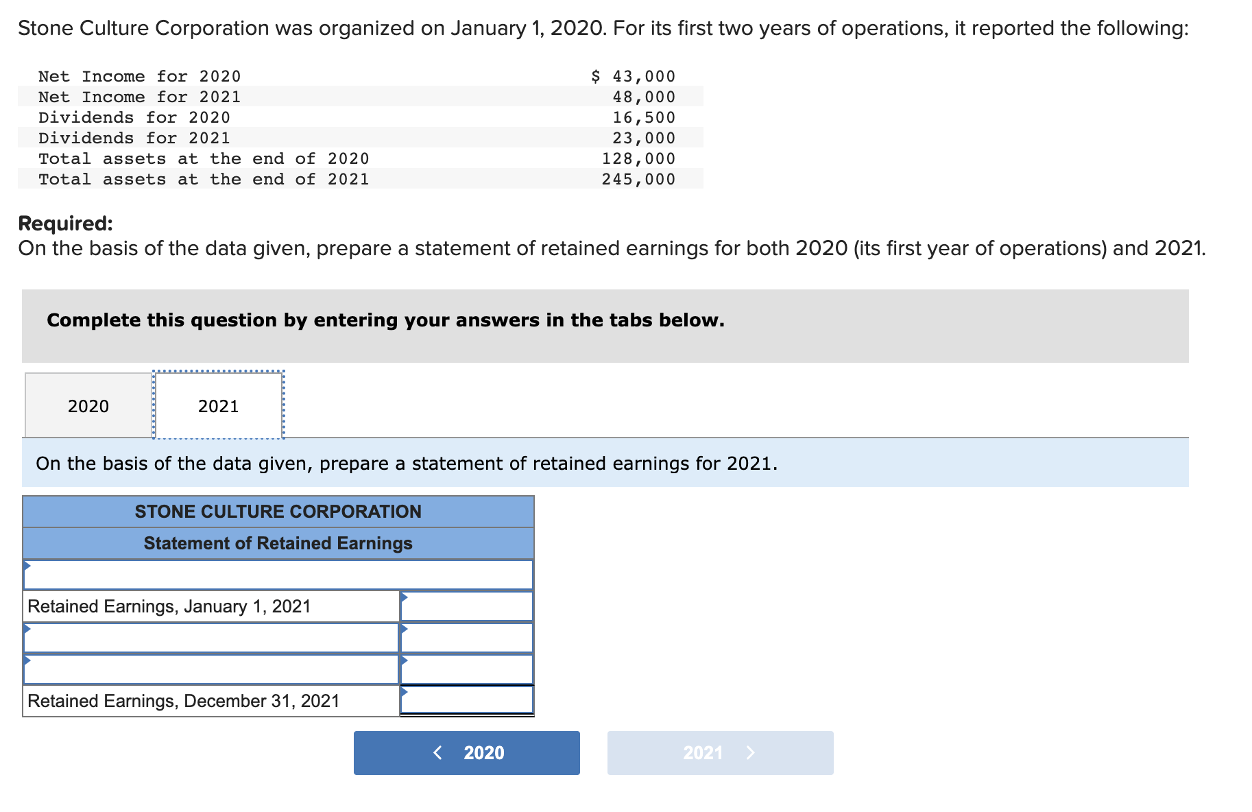 Solved Required: On The Basis Of The Data Given, Prepare A | Chegg.com