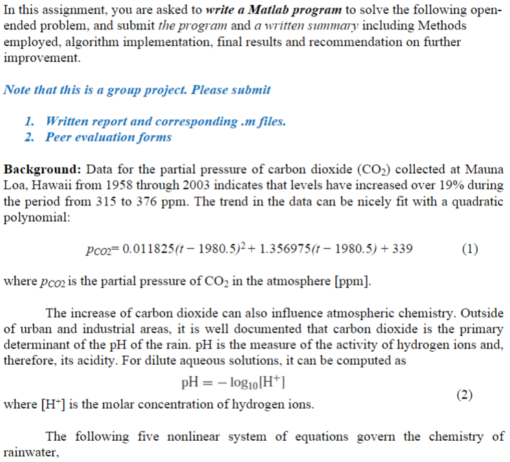 Solved In this assignment, you are asked to write a Matlab | Chegg.com