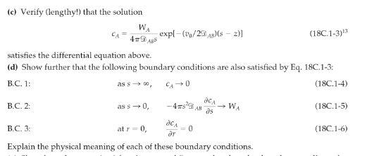 Diffusion from a point source in a moving stream | Chegg.com