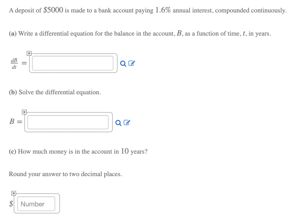 Solved A deposit of $5000 is made to a bank account paying | Chegg.com