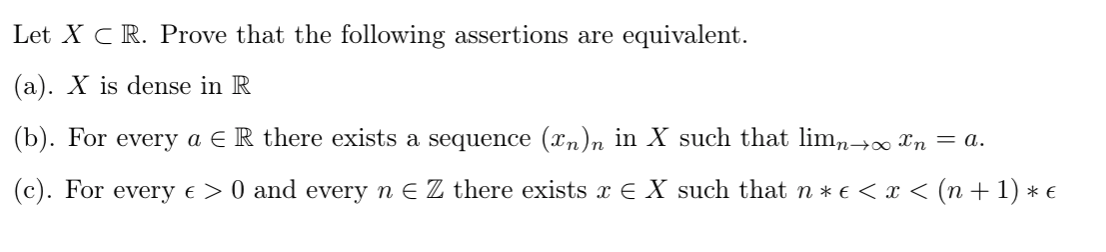 Solved Let X CR. Prove that the following assertions are | Chegg.com