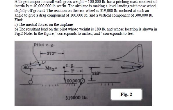 Solved A Large Transport Aircraft With Gross Weight 100,000 | Chegg.com