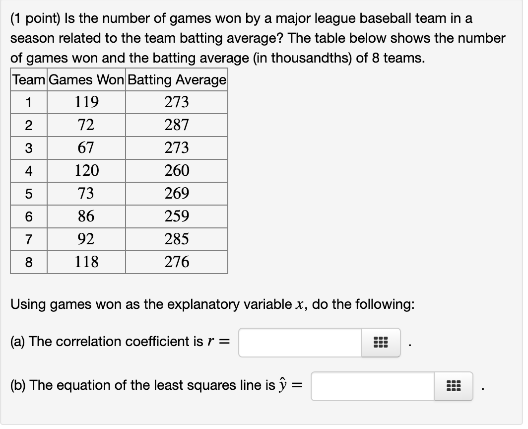 Solved Is the number of games won by a major league baseball | Chegg.com