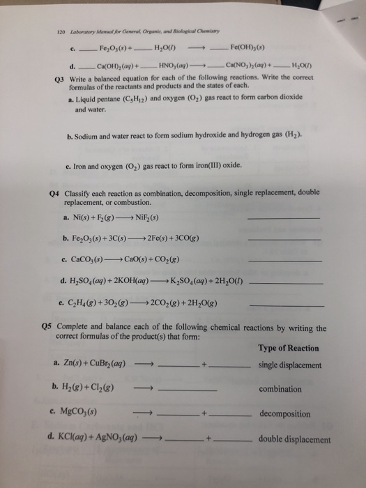 Solved Questions and Problems Q1 What evidence of a chemical | Chegg.com