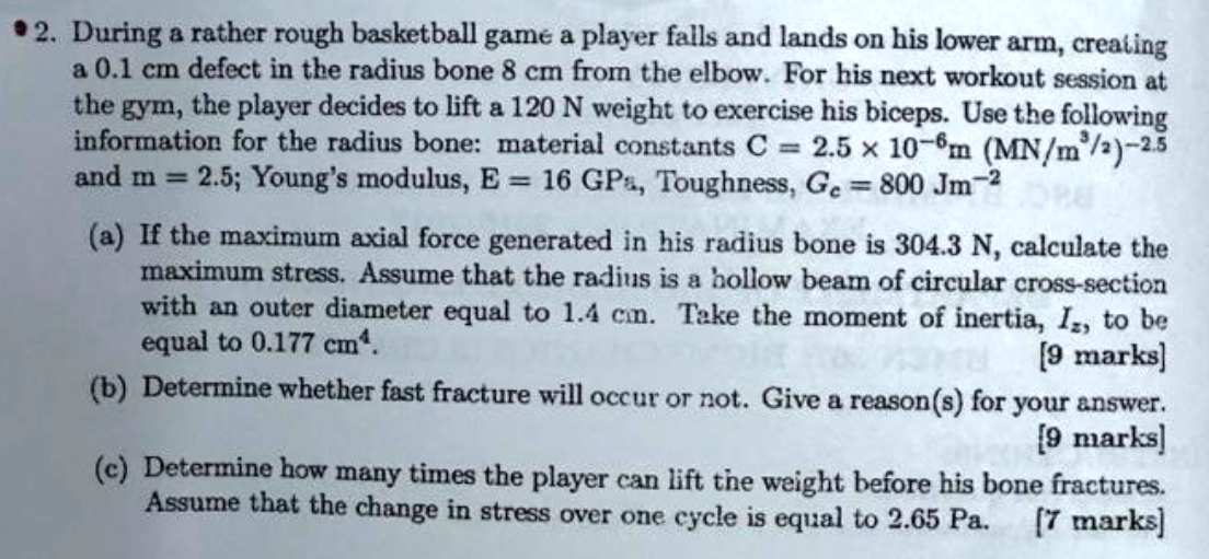 Solved 2. During a rather rough basketball game a player | Chegg.com