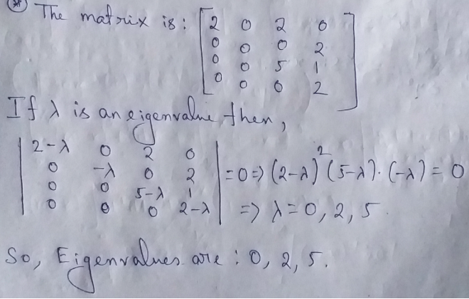 Solved 1. For each eigenvalue λ, find a basis for | Chegg.com