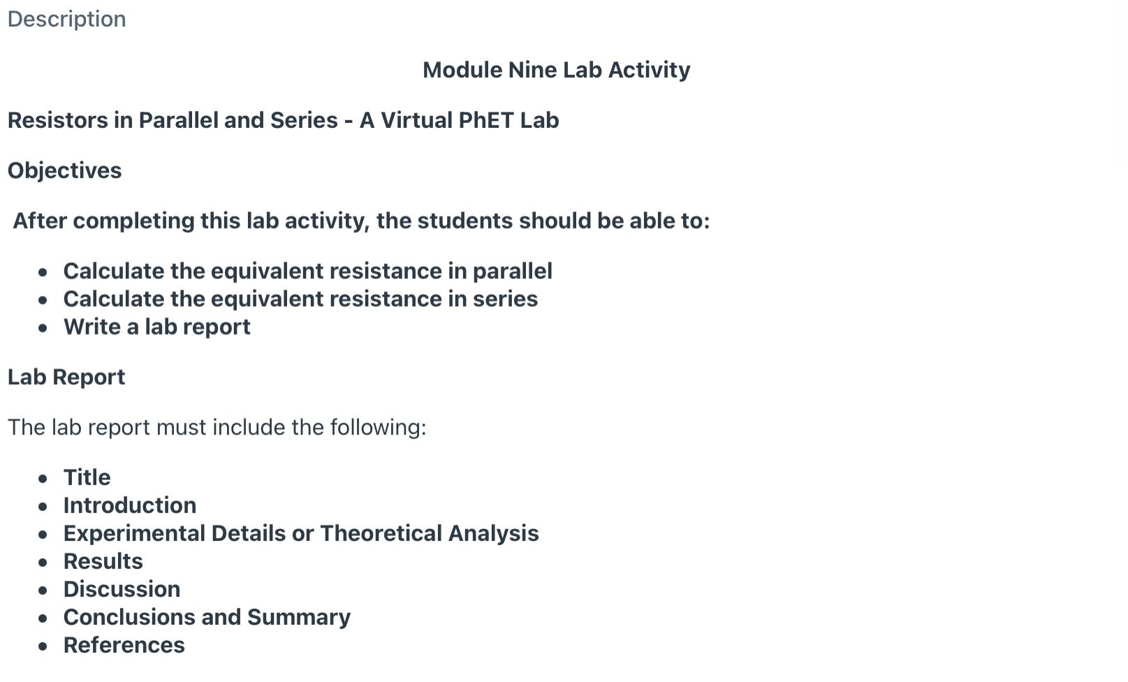 Solved Resistors in Parallel and Series A Virtual PhET Lab