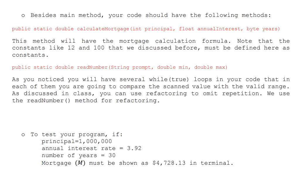 Solved Build a mortgage calculator using the following | Chegg.com