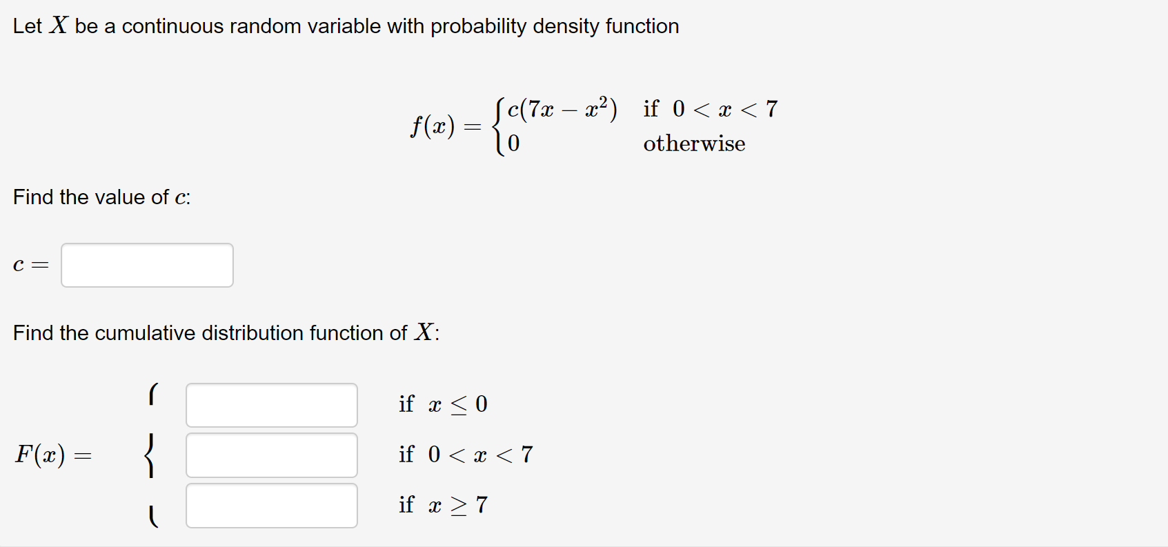 Solved Let X be a continuous random variable with | Chegg.com