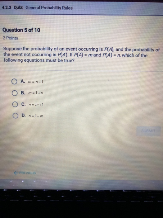 Solved 4 2 3 Qulz General Probability Rules Question 5 Of Chegg Solved 4 2 3 qulz general probability rules question 5 of chegg