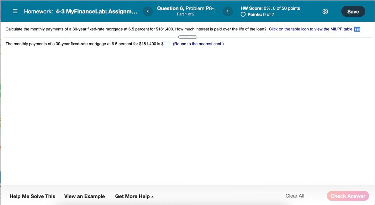 Solved = Homework: 4-3 MyFinanceLab: Assignm... Question 6, | Chegg.com