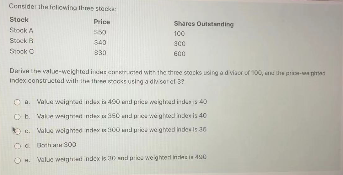 solved-consider-the-following-three-stocks-stock-price-chegg