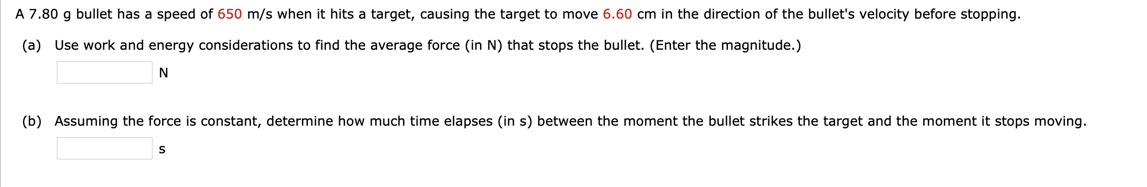 Solved A 7.80 g bullet has a speed of 650 m/s when it hits a | Chegg.com