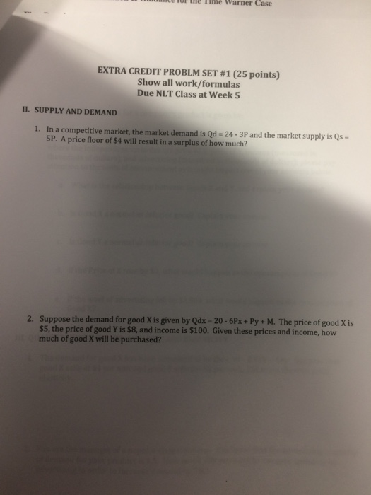 Solved EXTRA CREDIT PROBLM SET # 1 (25 points) Show all | Chegg.com