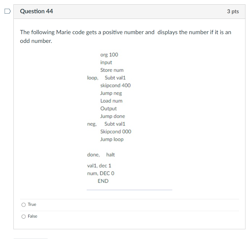 Solved The following Marie code gets a positive number and | Chegg.com