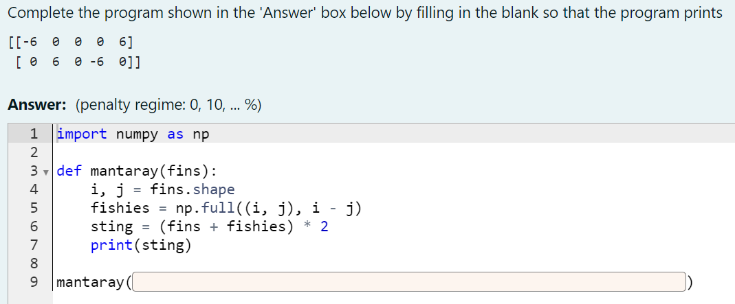 Solved Complete the program shown in the 'Answer' box below | Chegg.com