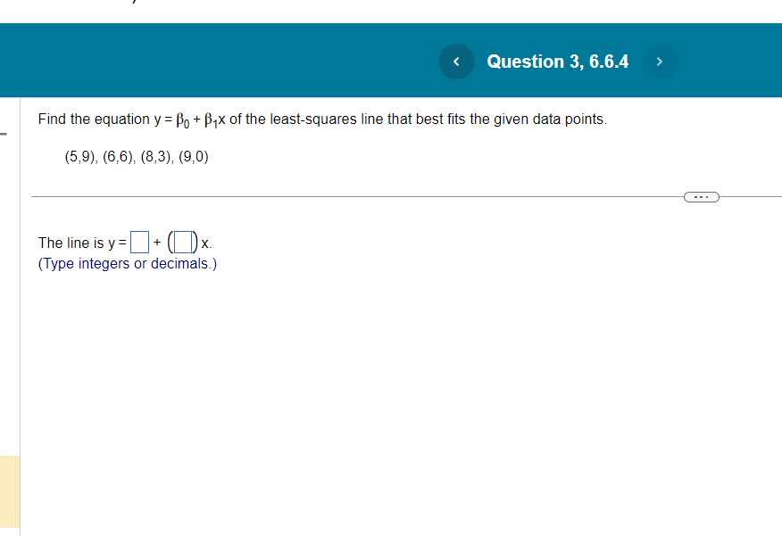 Solved Find The Equation Yβ0β1x Of The Least Squares Line 6153