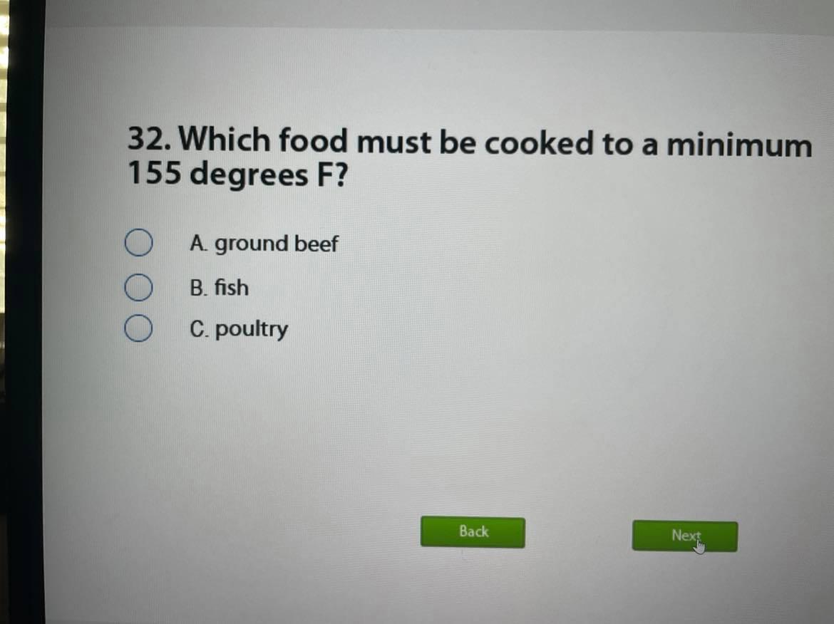 Which Food Must Be Cooked To At Least 155