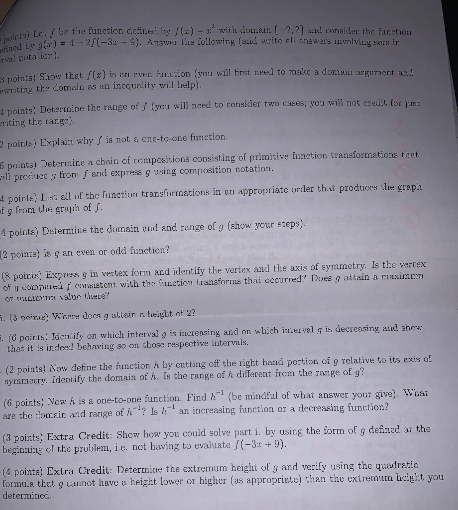 Solved Please answer all parts besides extra credit!!!! The | Chegg.com