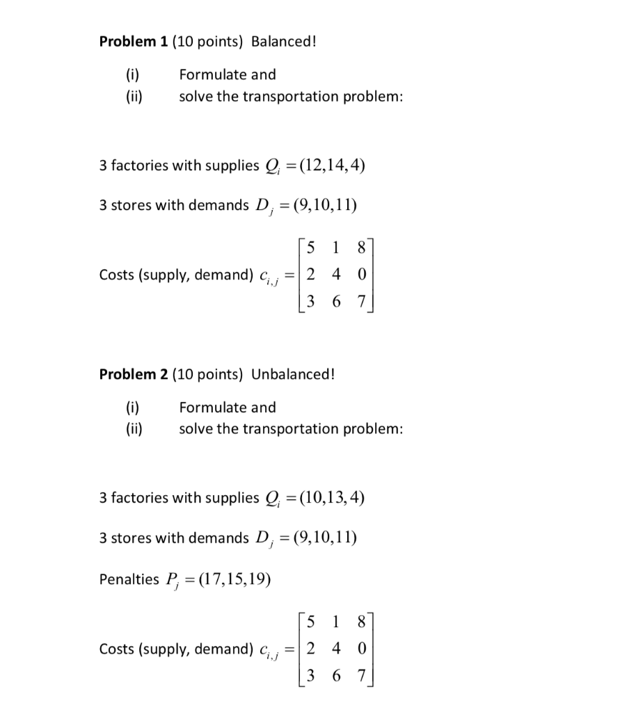 Solved Problem 1 10 Points Balanced I Ii Formulate Chegg Com