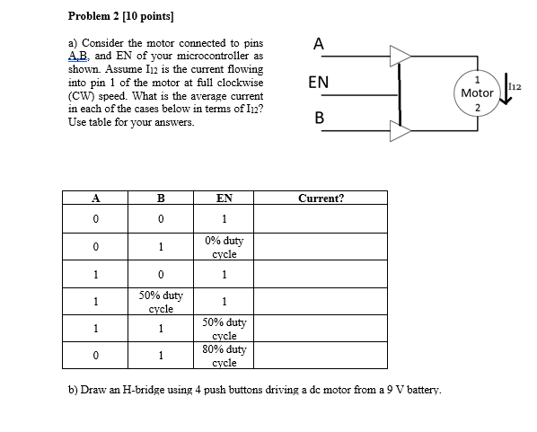 Solved Problem 2 [10 points] a) Consider the motor connected | Chegg.com