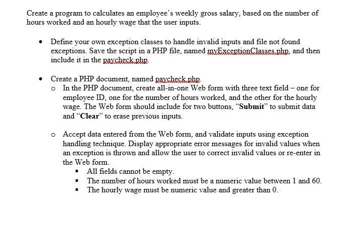 Create a program to calculates an employee's weekly | Chegg.com
