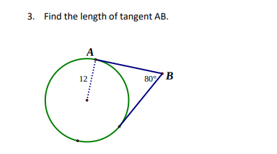 Solved 3. Find the length of tangent AB. | Chegg.com