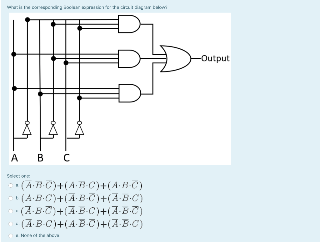 Solved What is the corresponding Boolean expression for the | Chegg.com