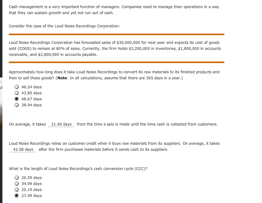 Solved Cash management is a very important function of