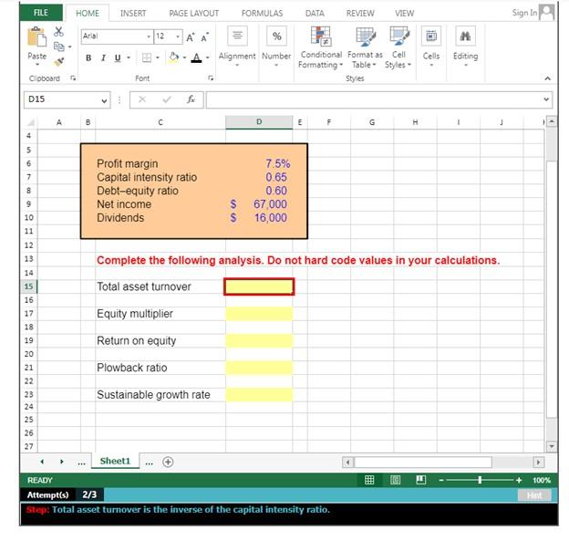 Solved FILE HOME INSERT PAGE LAYOUT FORMULAS DATA REVIEW | Chegg.com