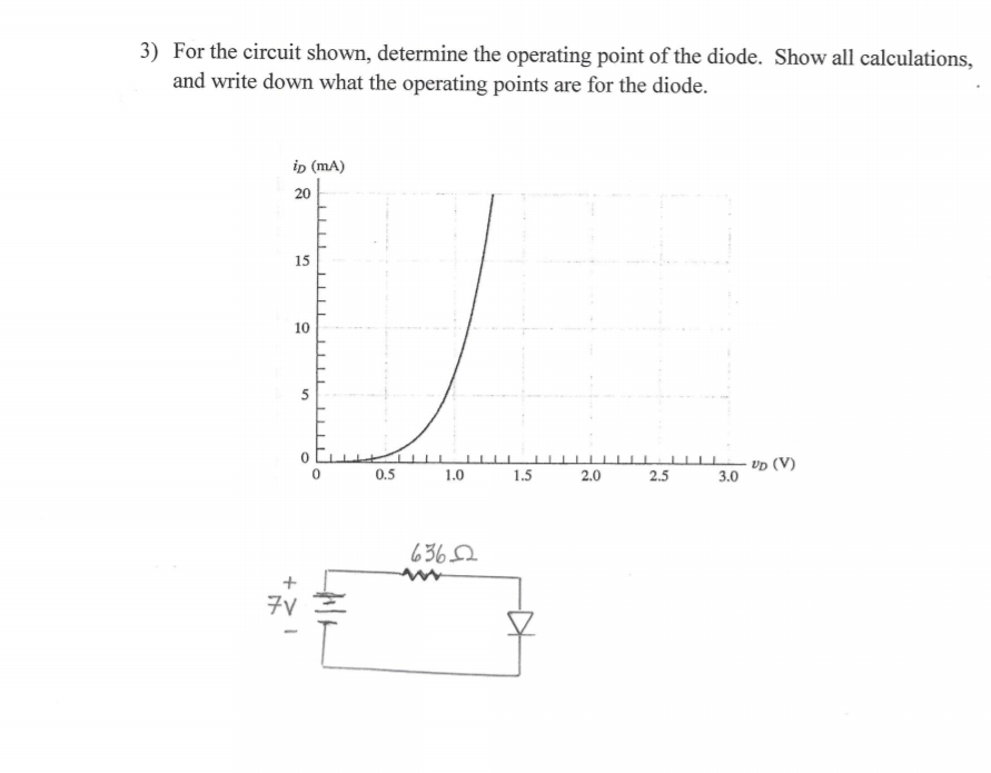 Solved 3) For the circuit shown, determine the operating | Chegg.com
