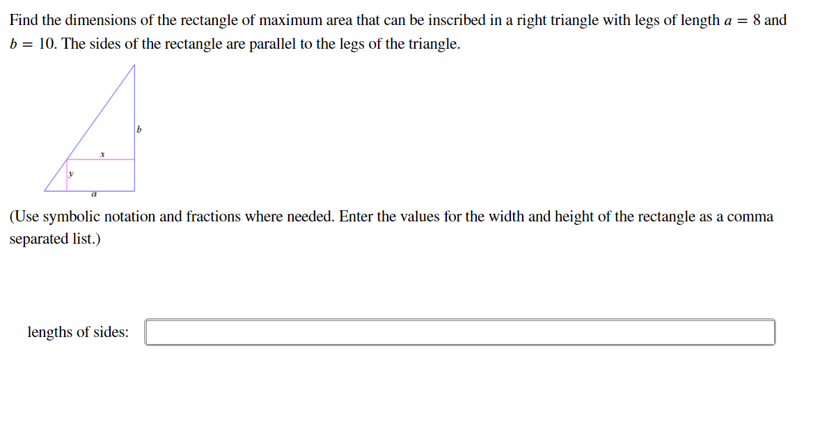 Solved Find the dimensions of the rectangle of maximum area | Chegg.com