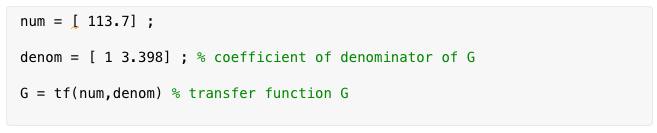 Solved num =[113.7]; denom =[13.398]; \% coefficient of | Chegg.com