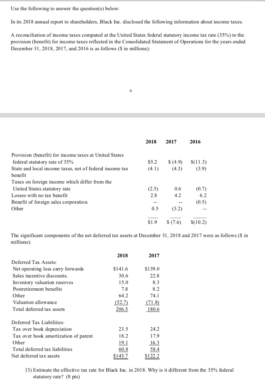 Solved Please explain the reasoning for calculations as well