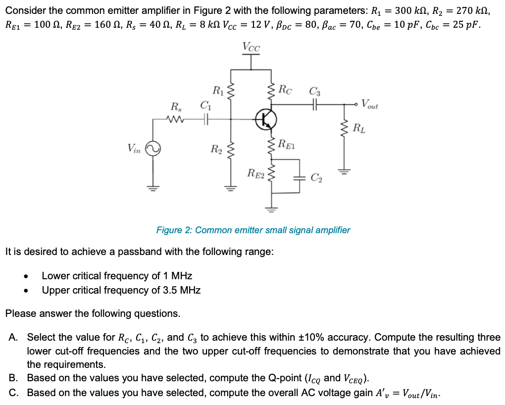 Solved Consider the common emitter amplifier in Figure 2 | Chegg.com