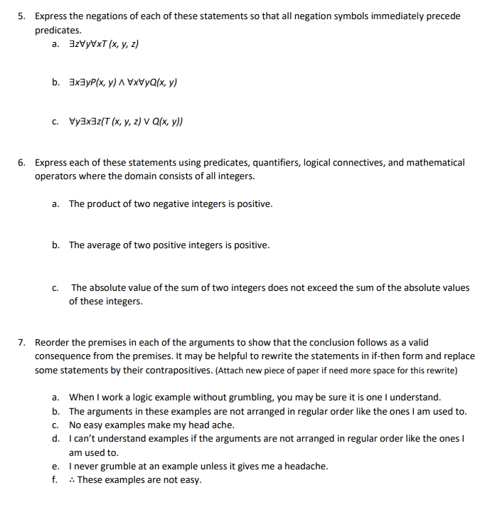 5. Express the negations of each of these statements | Chegg.com