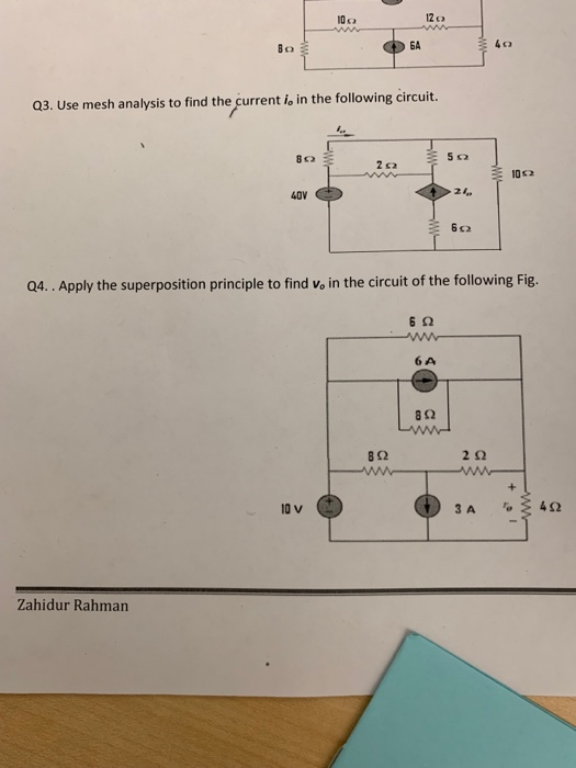 Solved 6A Q3. Use mesh analysis to find the current io in | Chegg.com