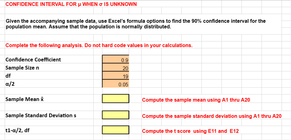 CONFIDENCE INTERVAL FOR μ WHEN σ IS UNKNOWN Given the | Chegg.com