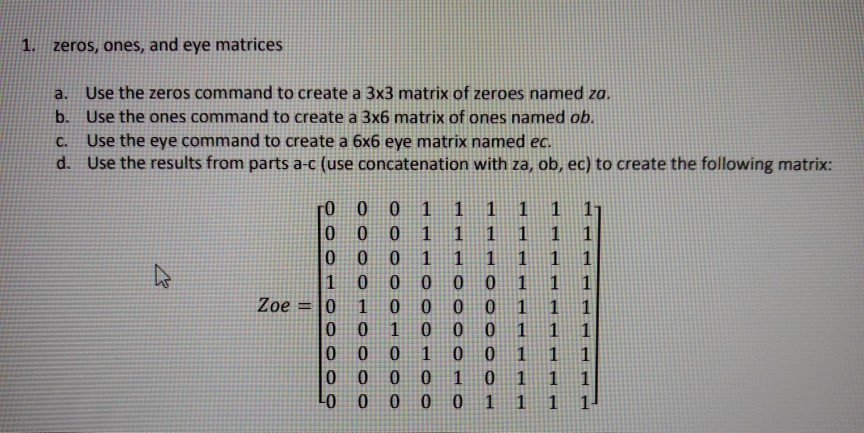 zero matrix matlab