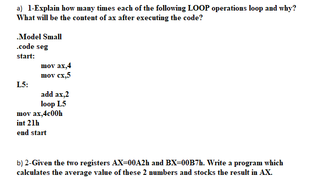 Solved a) 1-Explain how many times each of the following | Chegg.com