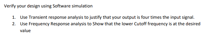 Question 1: Design a Common Source Amplifier with the | Chegg.com