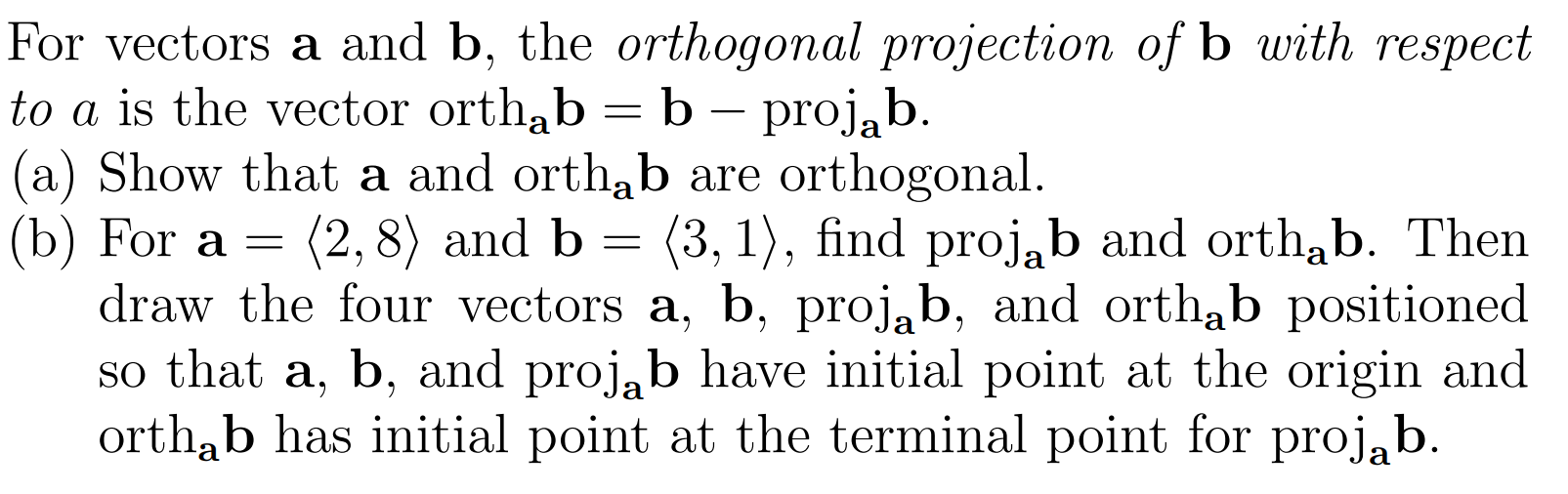 Solved For Vectors A And B The Orthogonal Projection Of B Chegg Com   PhpHGqWKN