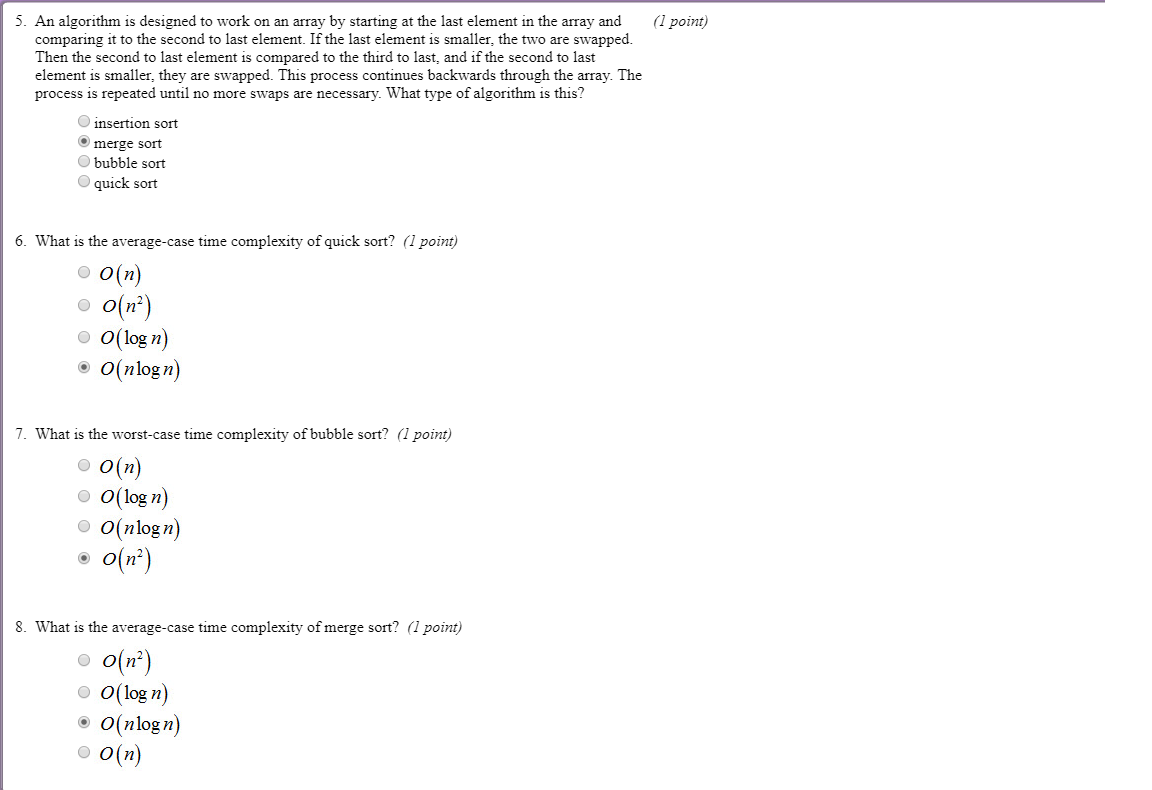 Solved 1. Which two sorting algorithms typically involve | Chegg.com