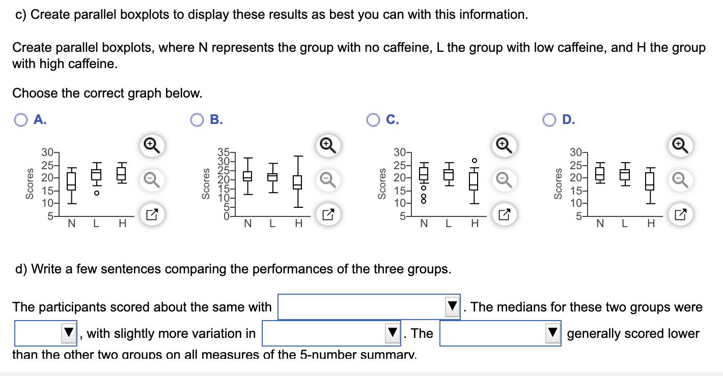 Solved A student study of the effects of caffeine asked | Chegg.com
