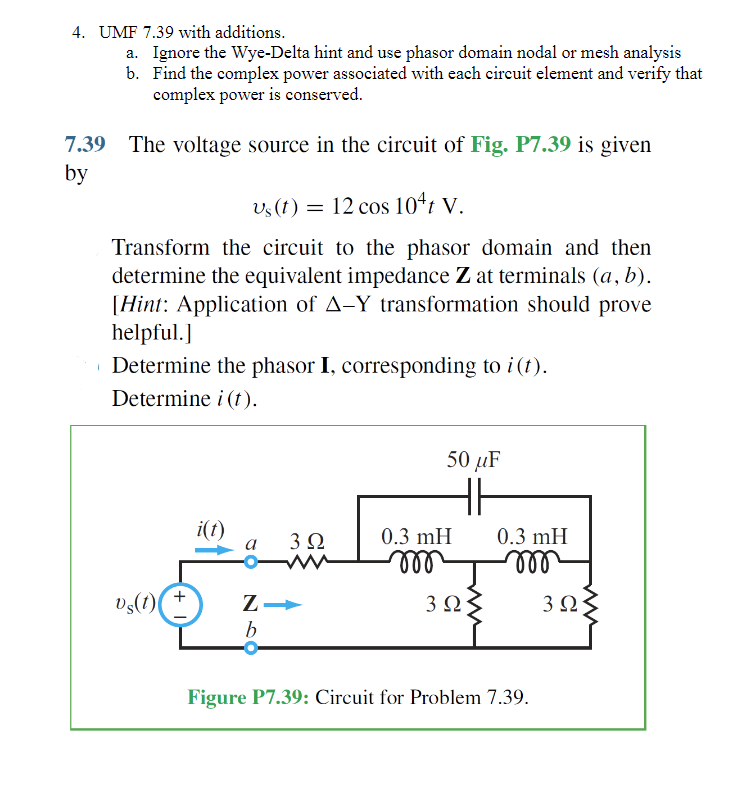 Solved 4 Umf 7 39 With Additions A Ignore The Wye Delta Chegg Solved 4 Umf 7 39 With Additions A Ignore The Wye Delta Chegg