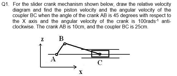 Solved Q1. For The Slider Crank Mechanism Shown Below, Draw | Chegg.com