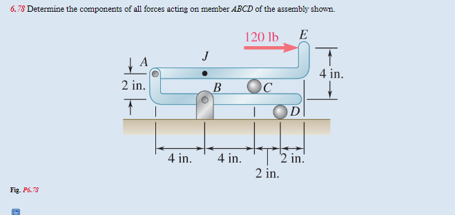 Solved 6.78 Determine the components of all forces acting on | Chegg.com