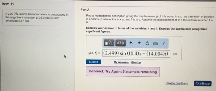Solved A 2.23-Hz simple harmonic wave is propagating in the | Chegg.com